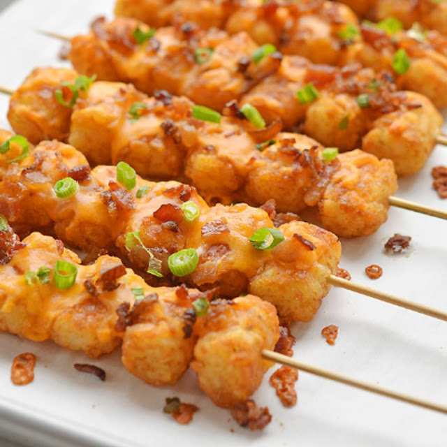 Loaded Tater Tot Skewers Recipe Loaded Tater Tot Skewers Recipe