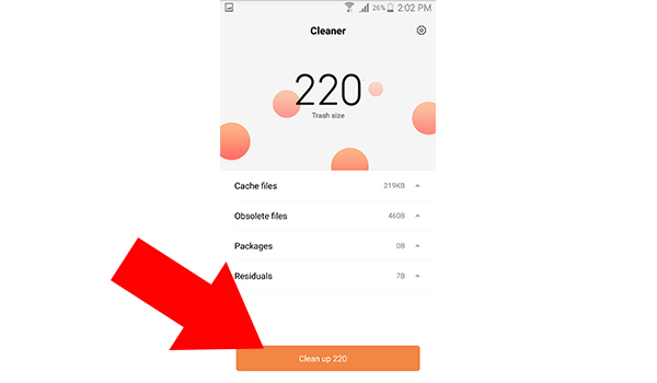 تنزيل برنامج زيادة مساحة الهاتف Cleaner Lite من انتاج شاومي