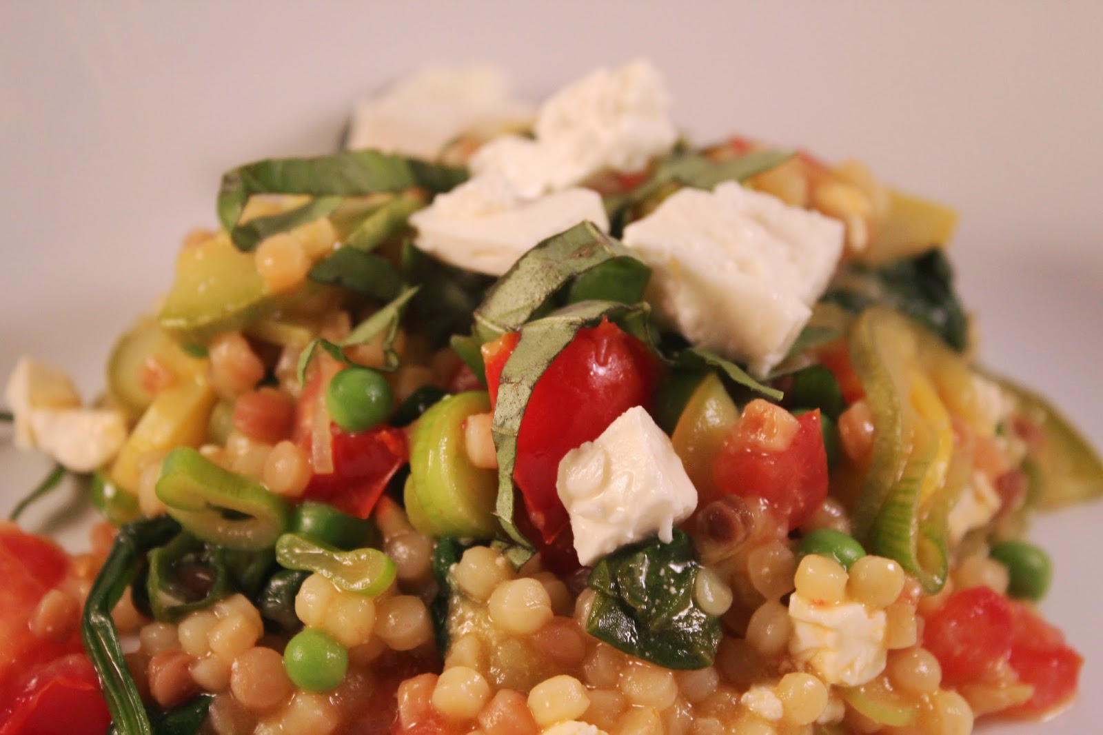 Delicious Dishings: Fregola With Summer Vegetables