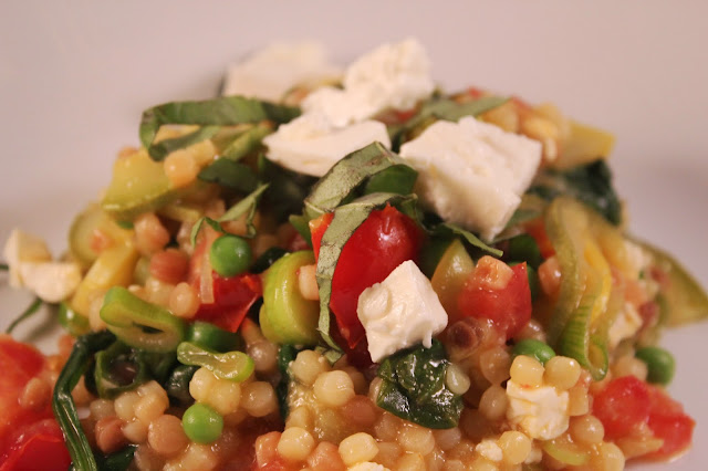 Fregola with summer vegetables