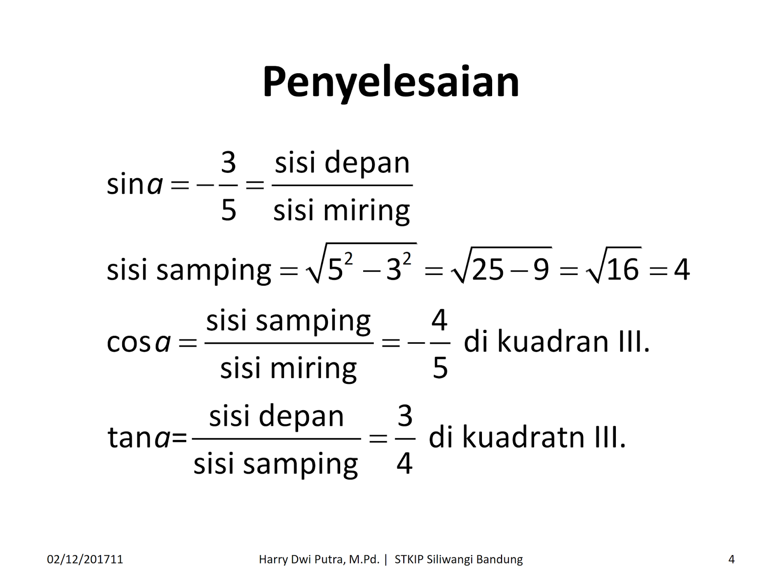 Contoh Soal Trigonometri Sudut Pertengahan