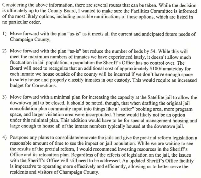 Cheat Sheet of Champaign County Jail Updates