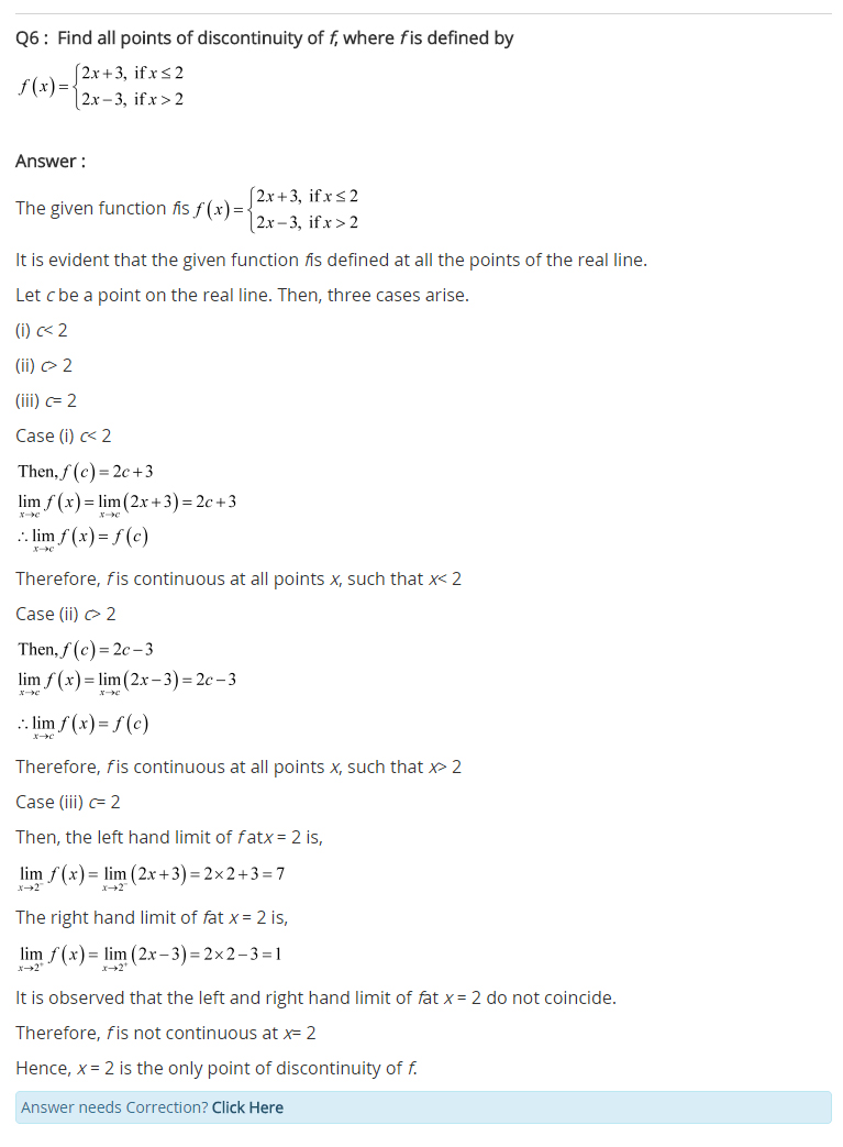 Class 12 Maths Chapter 5 Continuity and Differentiability