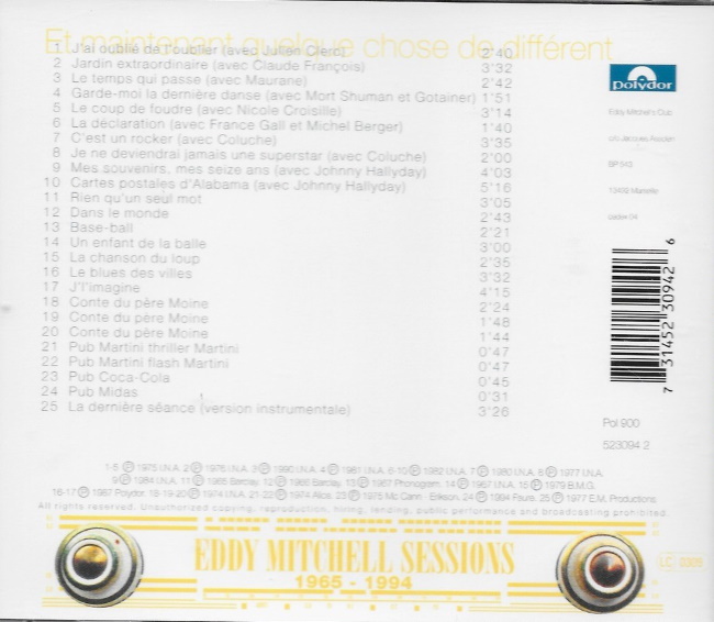 To Rip Or Not Eddy Mitchell Et Maintenant Quelque Chose De Different Eddy Mitchell Sessions Version Physique 1965 1994