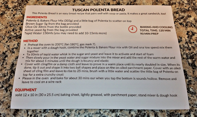 Instructions for polenta bread