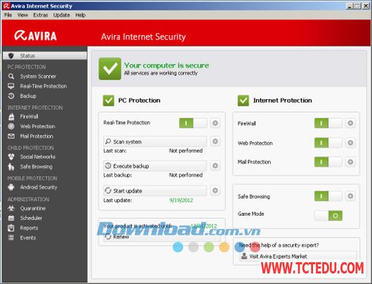 Phần mềm Avira Internet Security