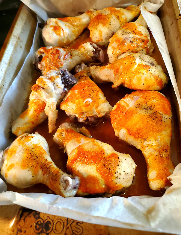these are chicken legs with hot sauce and beer seasoned with garlic