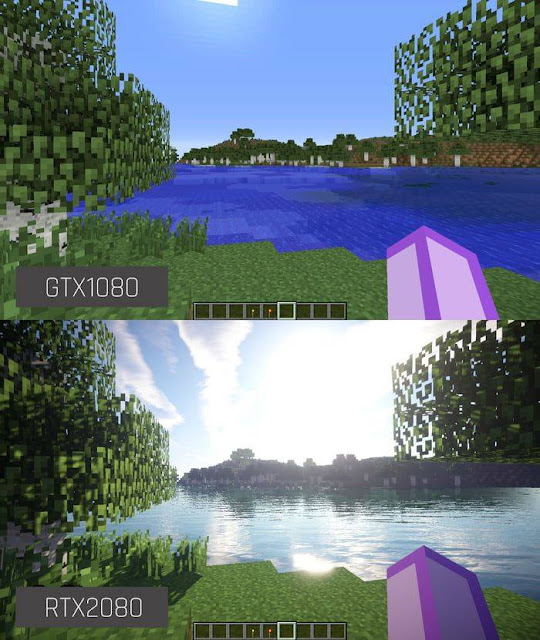 Minecraft Before and After Fancy RTX Enhancement
