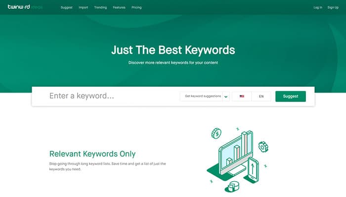 Find How many searches are done on Google Twinword Homepage