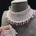 Pink stone diamond necklace