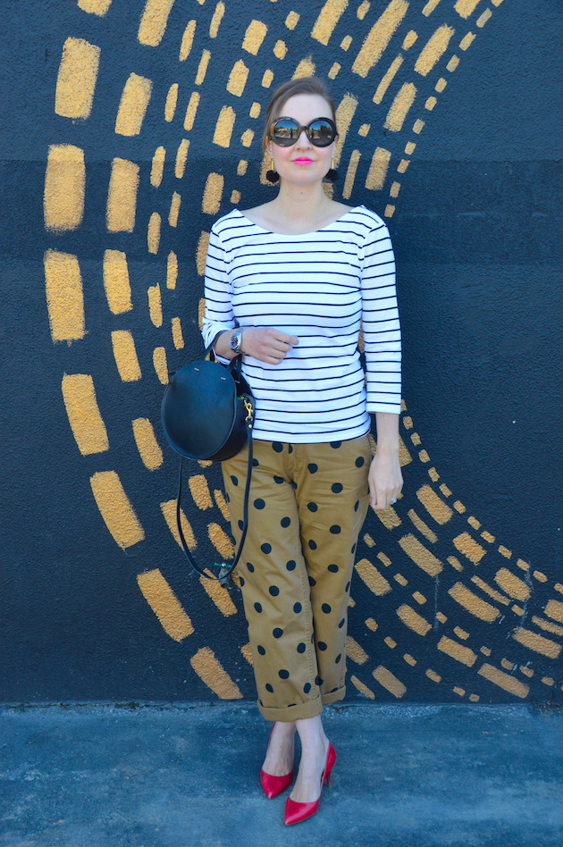 j crew polka dot chino