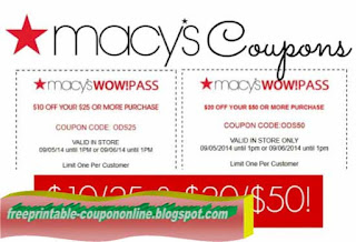 Free Printable Macy's Coupons