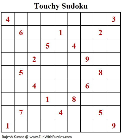 Touchy Sudoku Puzzle (Fun With Sudoku #336)