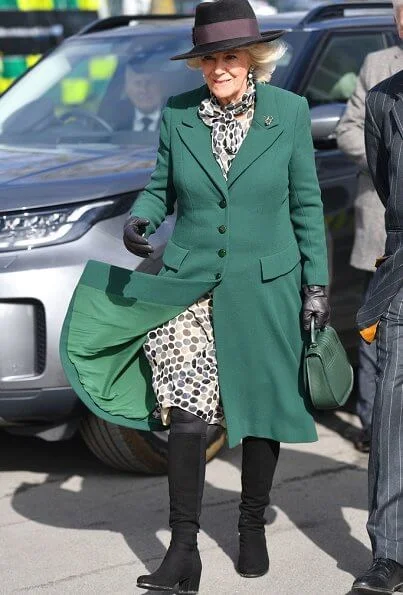 The Duchess of Cornwall, Princess Anne, Princess Royal. Zara Tindall wore Laura Green London Antonia angora wool coat