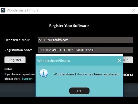 Filmora 9 Registration Serial Keys And codes