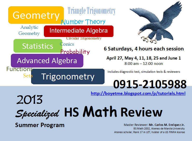 boyetme: 2013 Specialized Math Review Summer Program