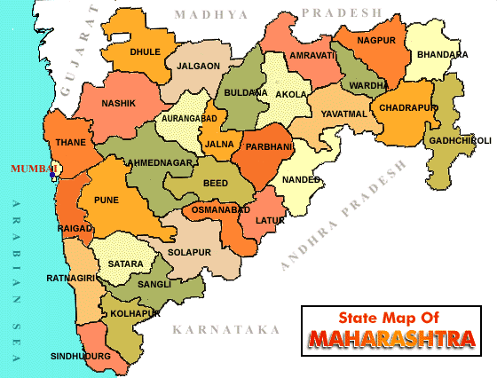 maharashtra map with tourist places