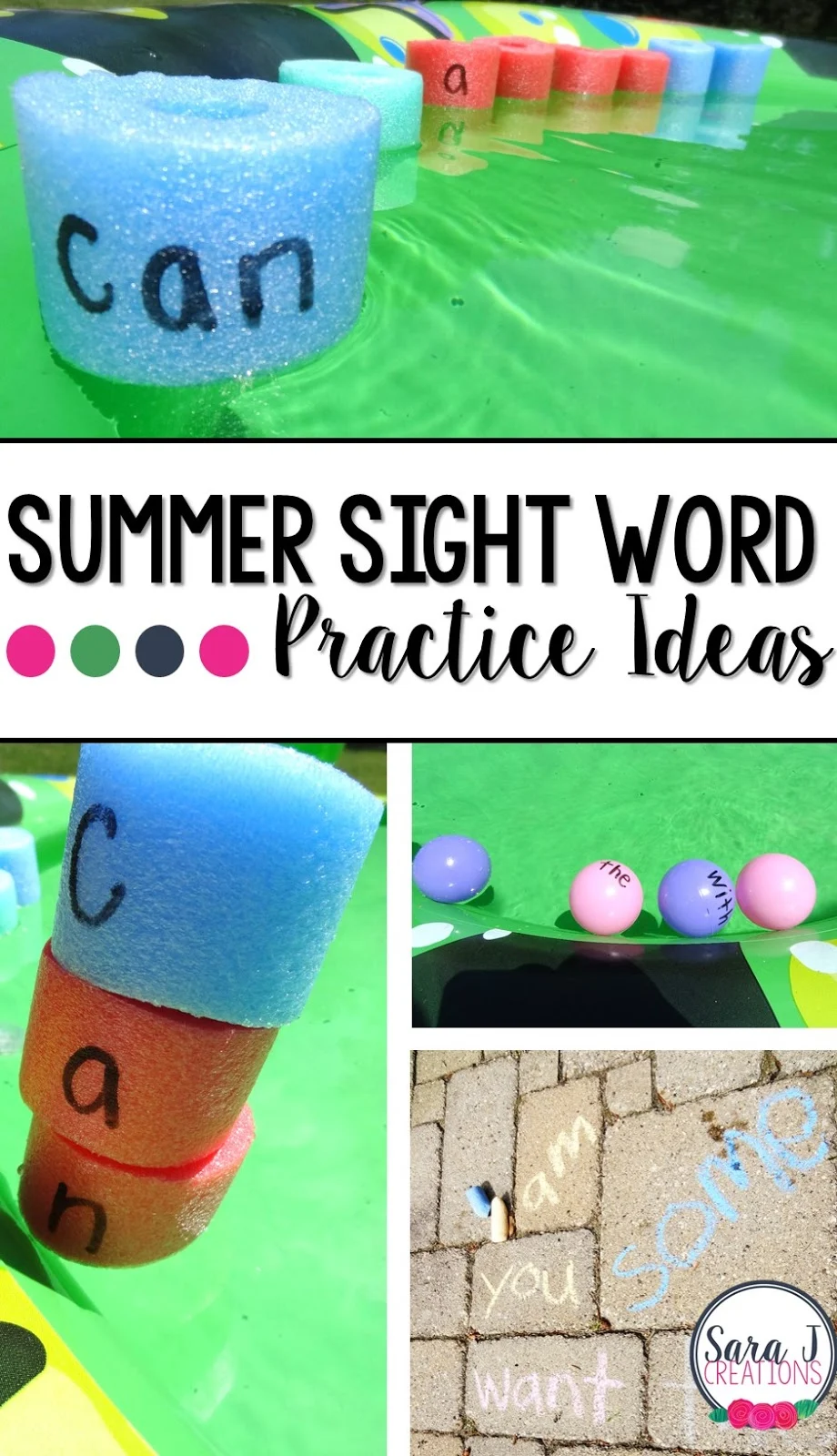 Here are 3 easy ways to make practicing sight words fun, hands on and best of all, an outside activity!  You can do these in the classroom/playground or at home.