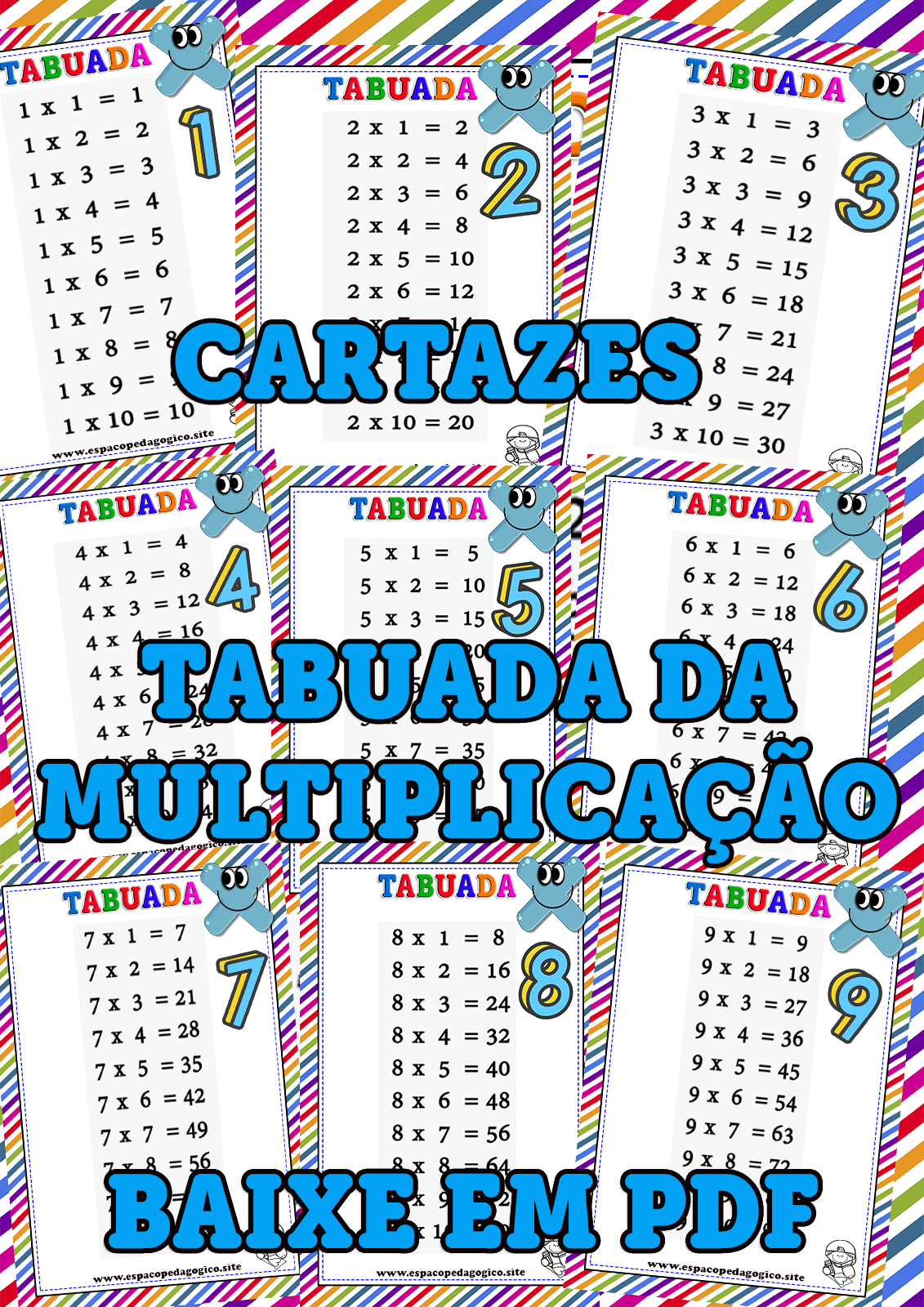 Cartaz Educativo - Tabuada de Multiplicação - Futebol