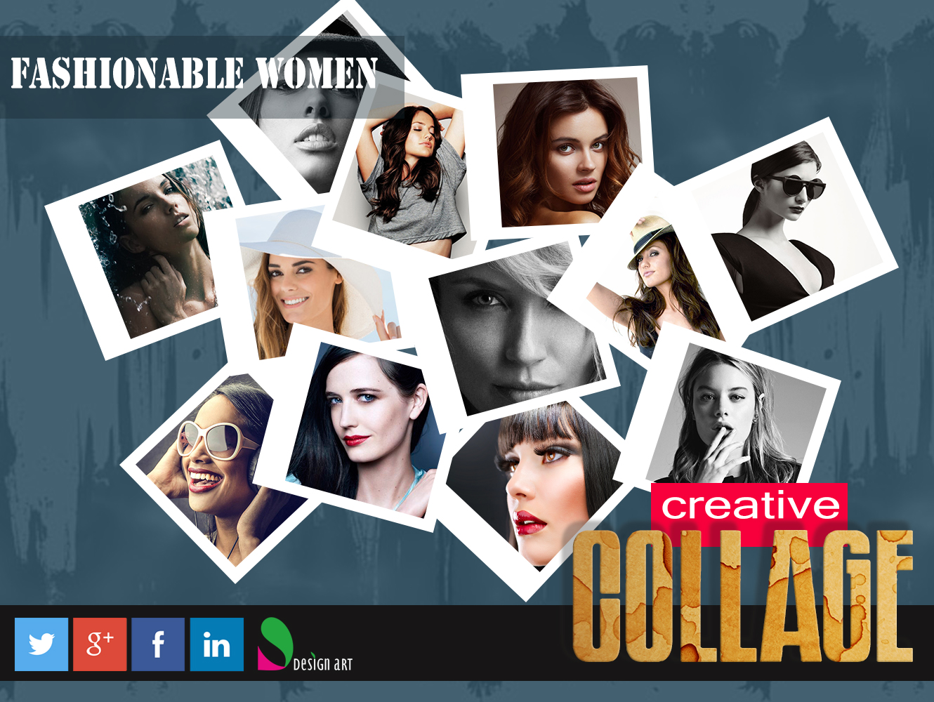 fashionable women creative photo collage design dashy design art