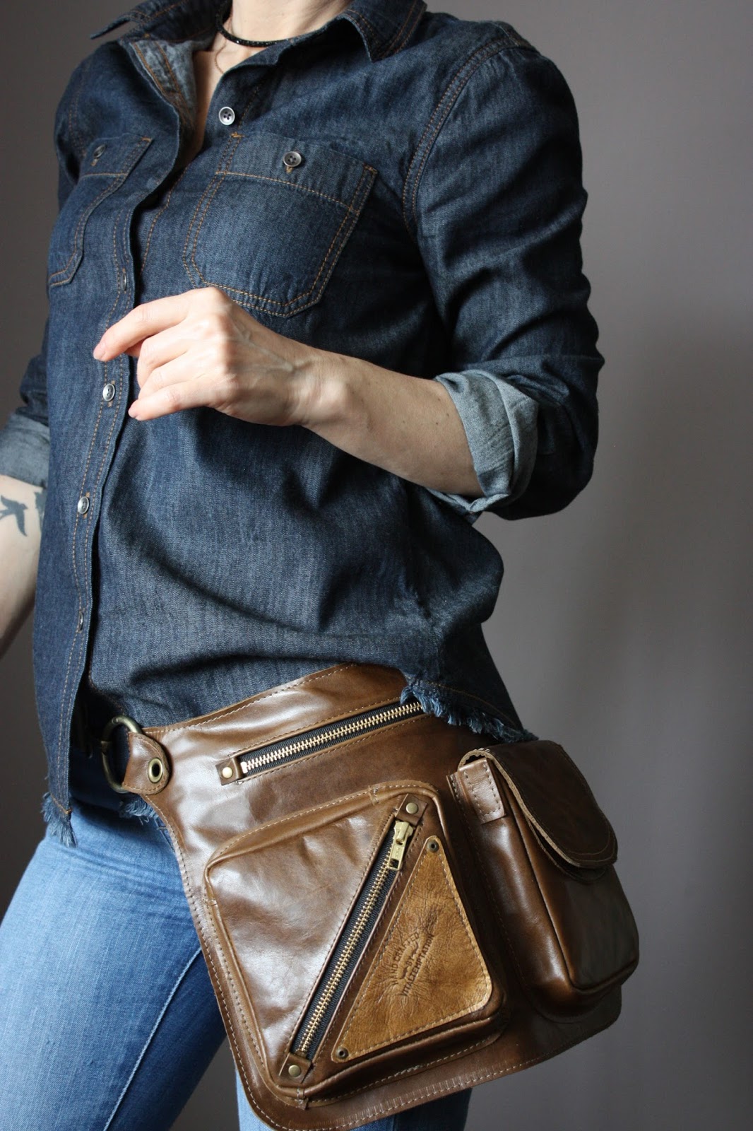 Laboratory of Fashion Vintage Oak Belt Bag, 4 Pocket Belt Bag, Bum Bag