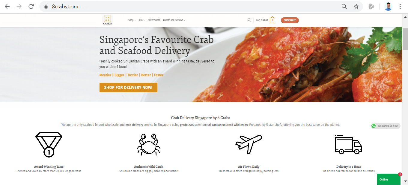 8 Crabs Seafood Restaurant offers Premium Quality Crab Dishes