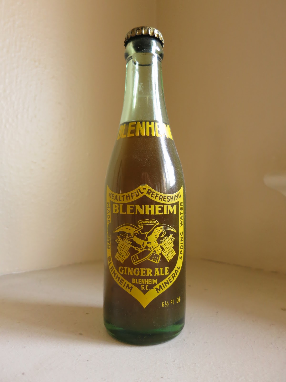 Good Old Blenheim Ginger Blog Post 1965 6 1/2 oz Vintage Ginger Ale Bottle