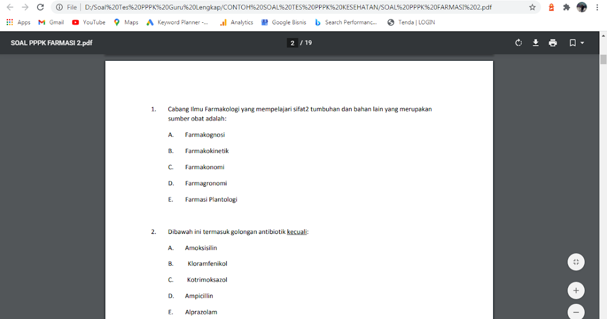 Contoh Soal Tes Pppk Farmasi Dan Kunci Jawaban Antapedia Com