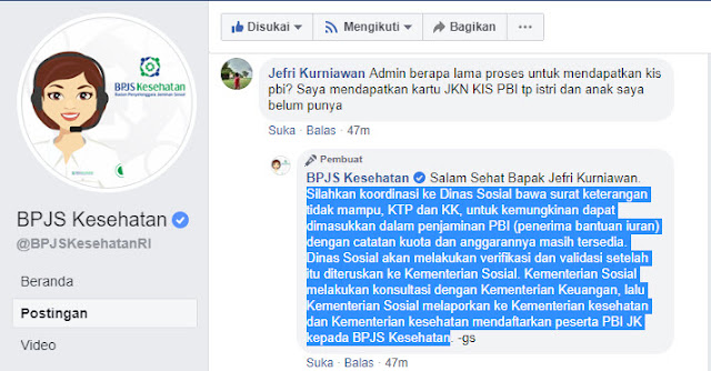 Mendaftarkan anak dan istri menjadi peserta BPJS PBI gratis agar
