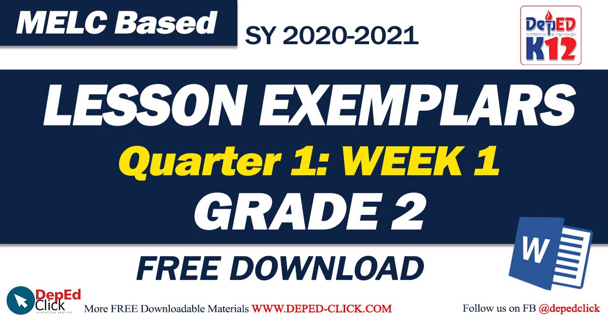 Grade 2 Lesson Exemplars Quarter 1 Week 1 Melc Based For Sy 2020