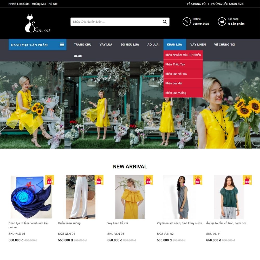 Mẫu Website Cửa Hàng Lụa Thời Trang Cao Cấp Chuẩn SEO