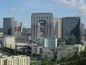view of Morpheus hotel from the Grand Taipa Hiking trail
