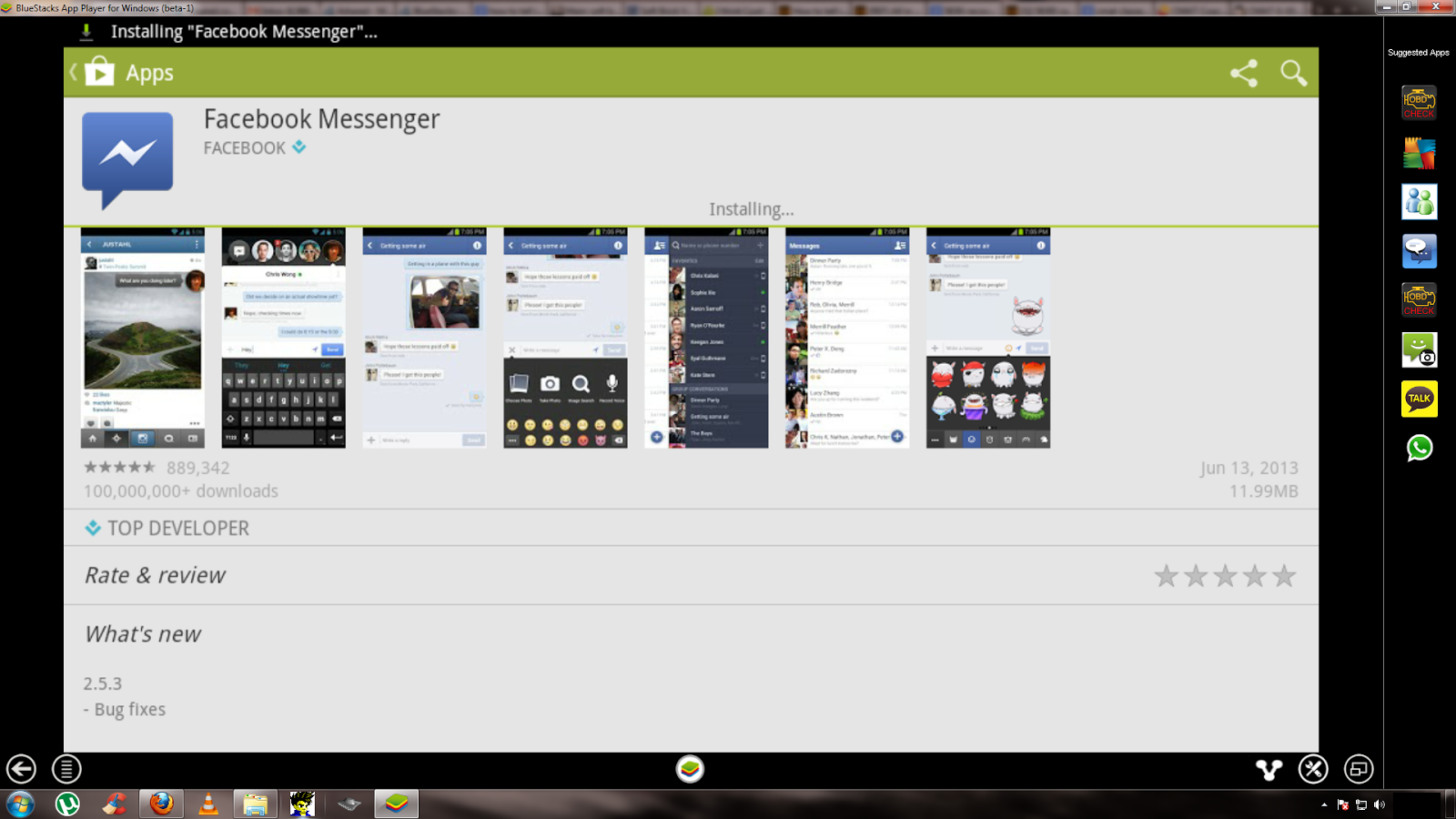 cant install messenger app android