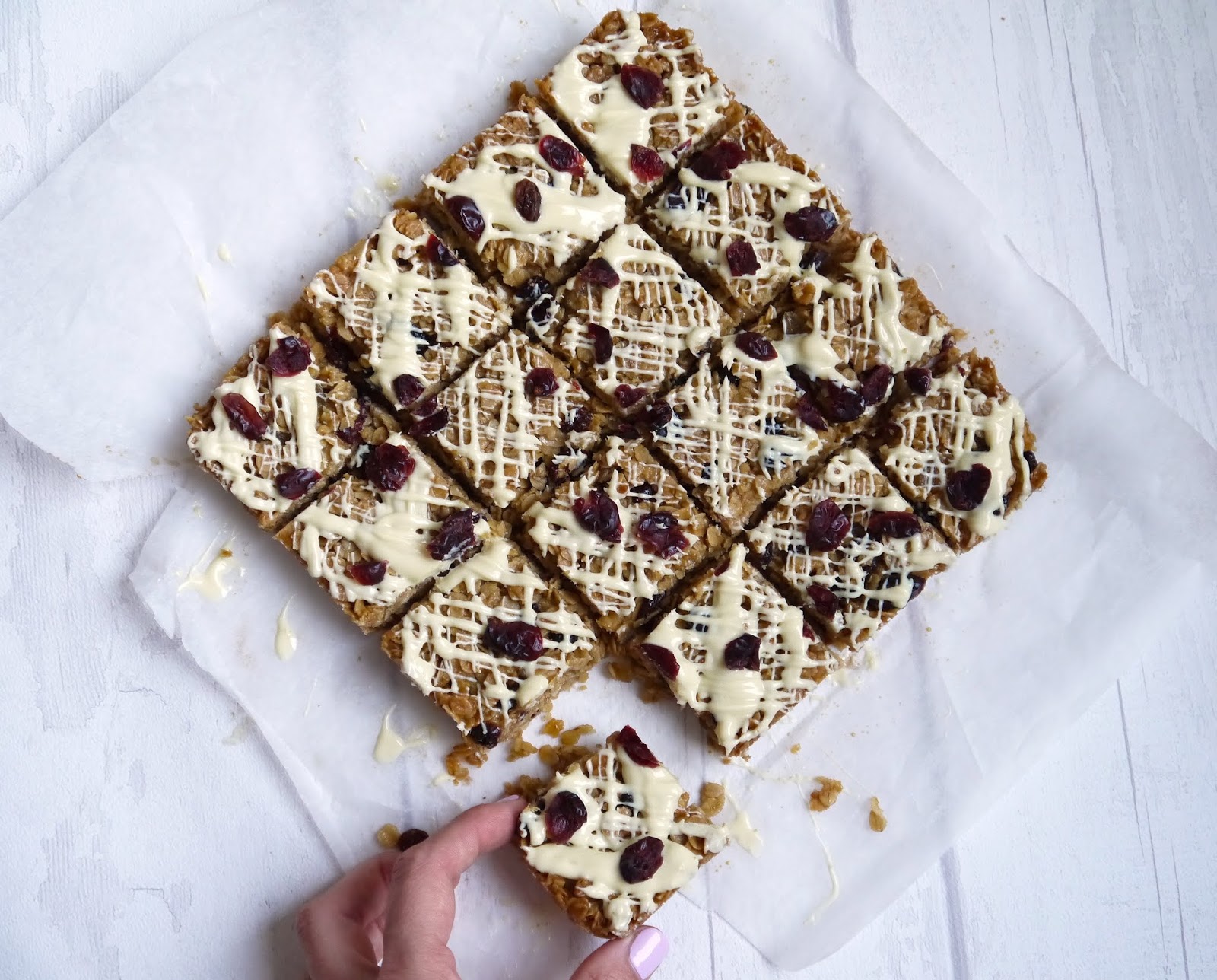 White Chocolate and Cranberry Flapjack The Betty Stamp