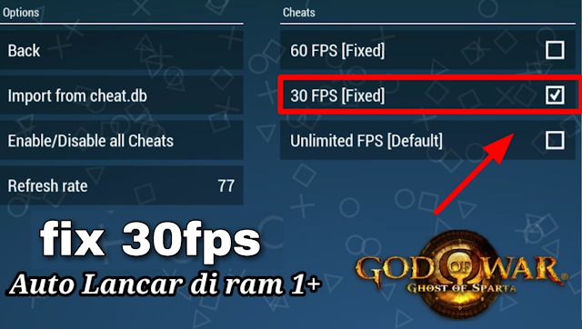 cheat 30fps god of war ghost of sparta