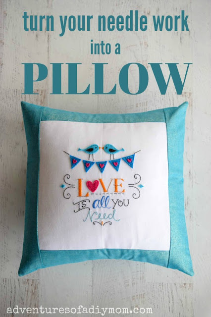 turn your needle work into a pillow