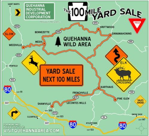 Cameron County PA News: 24th Annual QIDC 100 Mile Yard Sale - July 16&17th