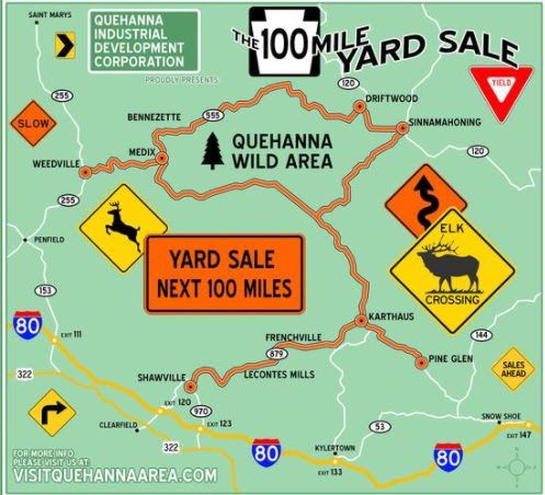 Cameron County PA News: 24th Annual QIDC 100 Mile Yard Sale - July 16&17th