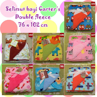 Selimut bayi, Carter's double fleece, bahan halus, lembut, import, harga murah, grosir, ecer