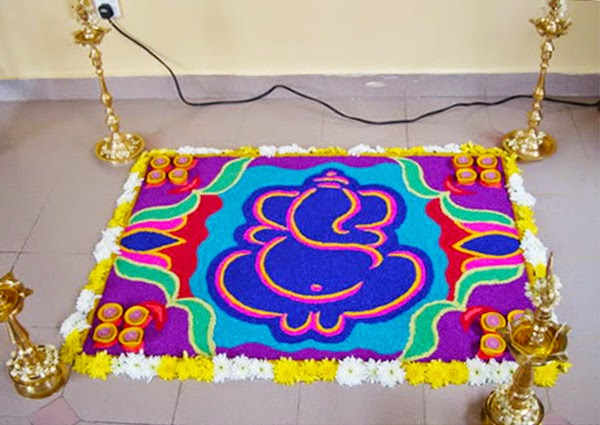 Beautiful Ganesha Rangoli Designs, Rangoli Ganesha, Ganesh Pattern Rangolis