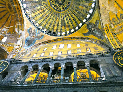 The upper portion of Hagia Sophia Museum Turkey Istanbul