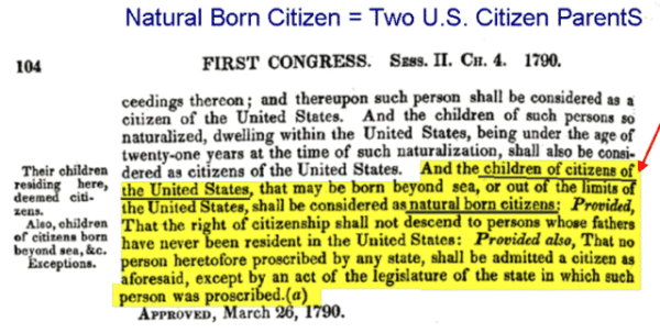Natural Born Citizen =