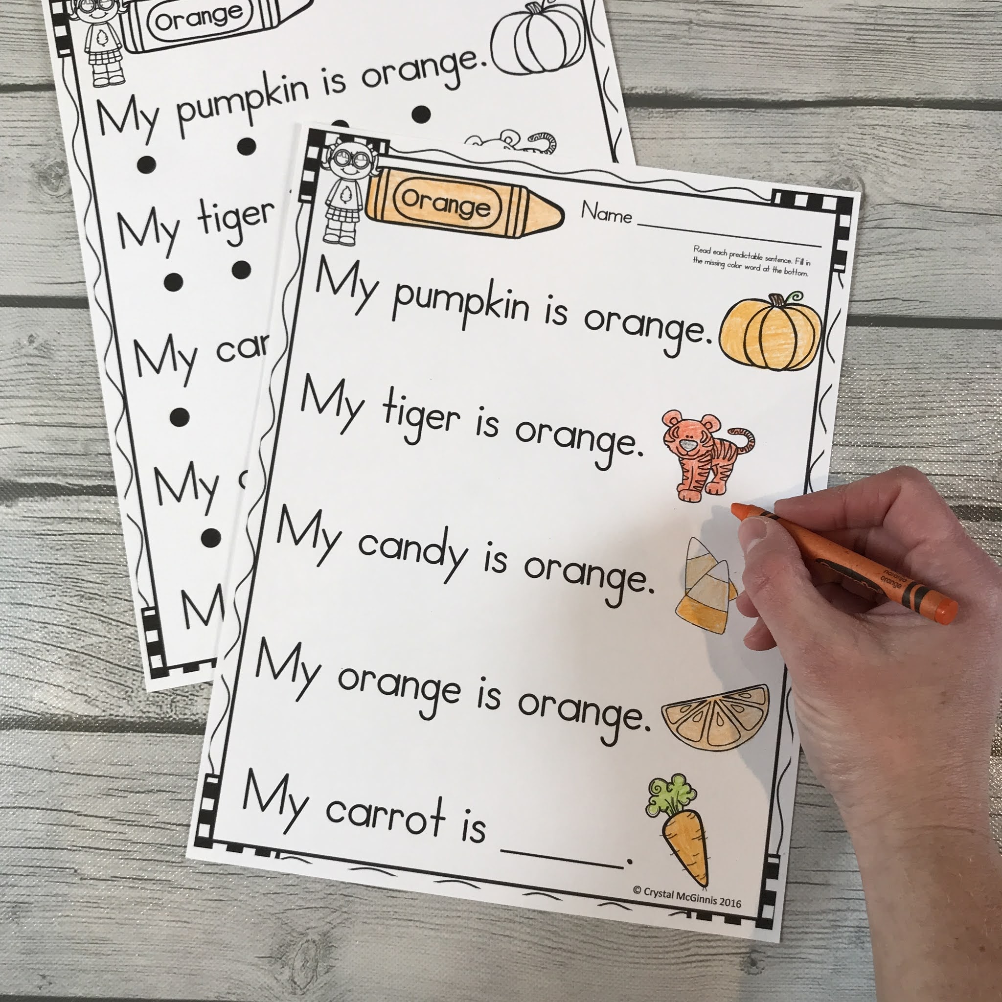 Color Words Simple Sentences Reading Practice for New Readers | Mrs