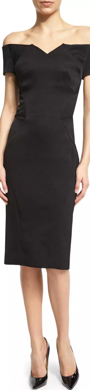 Zac Posen Off-The-Shoulder Cocktail Dress, Black