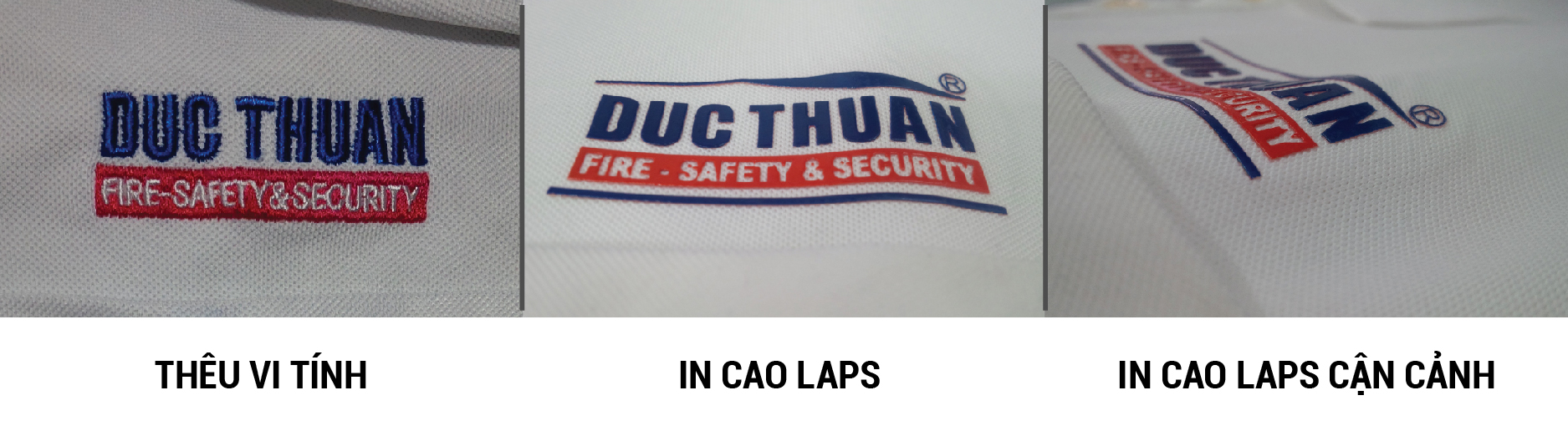 Mẫu in thêu logo trên áo thun đồng phục
