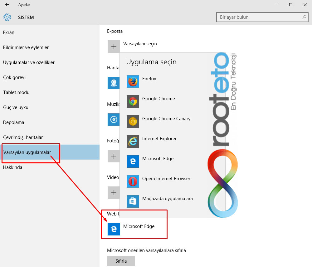 windows 10 varsayilan tarayici degistirme resimli anlatimi