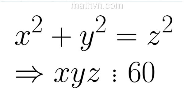 Chứng minh xyz chia hết cho 60 nếu x² + y² = z²