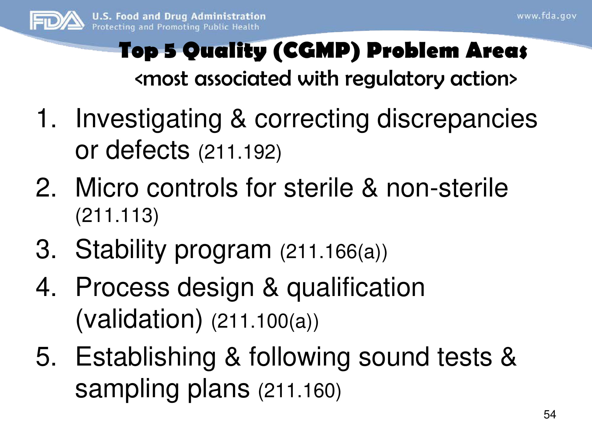 FDA Approaches to GMP Inspection Guidelines