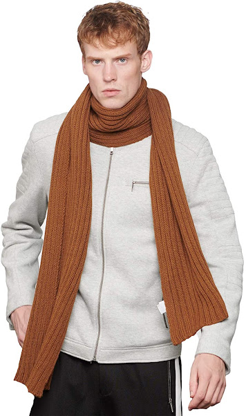 Men's Long Thick Cable Cold Weather Scarves