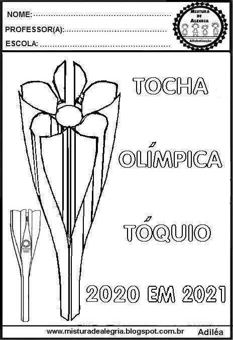 Desenhos sobre as Olimpíadas - Para colorir: Tocha — SÓ ESCOLA